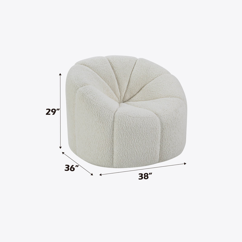 Fauteuil en sherpa blanc Osmash avec pivot