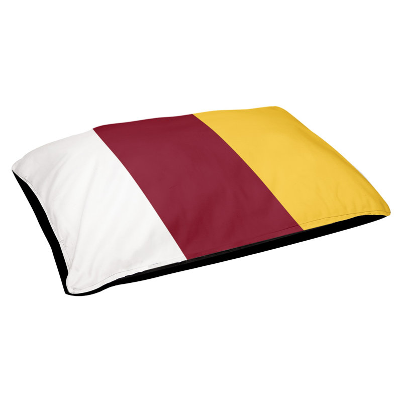 Coussin Detroit, White/Maroon/Yellow, Medium (28" W x 18" D x 6" H)