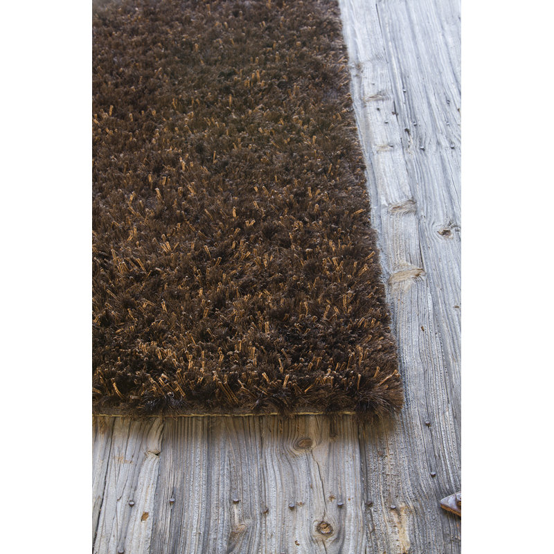 Dior Brown Area Rug, Rectangle 9' x 13', Brown and Black