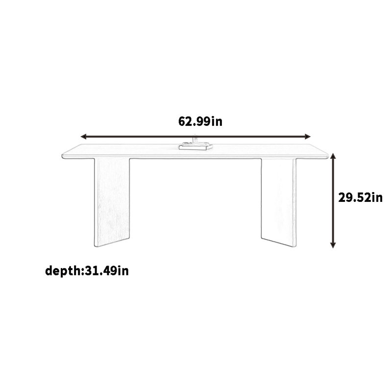 The vintage rectangular dining table is durable, 29.52"H x 62.99"L x 31.49"W