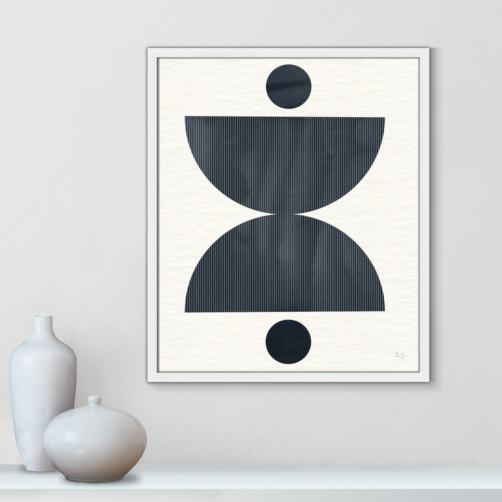 Eclipse II Print by Susan Jill, 25.5" H x 21.5" W x 0.75" D, Satin White Framed