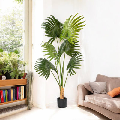 4ft Artificial California Palm Tree In Plastic Nursery Pot