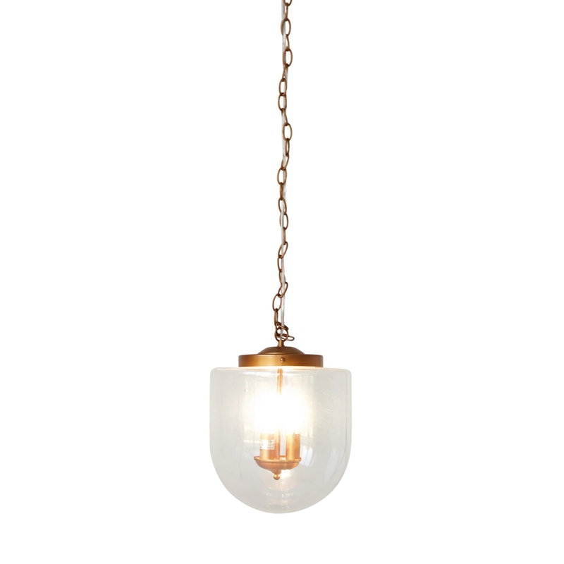 Suspension Delphi - or grossier et verre transparent