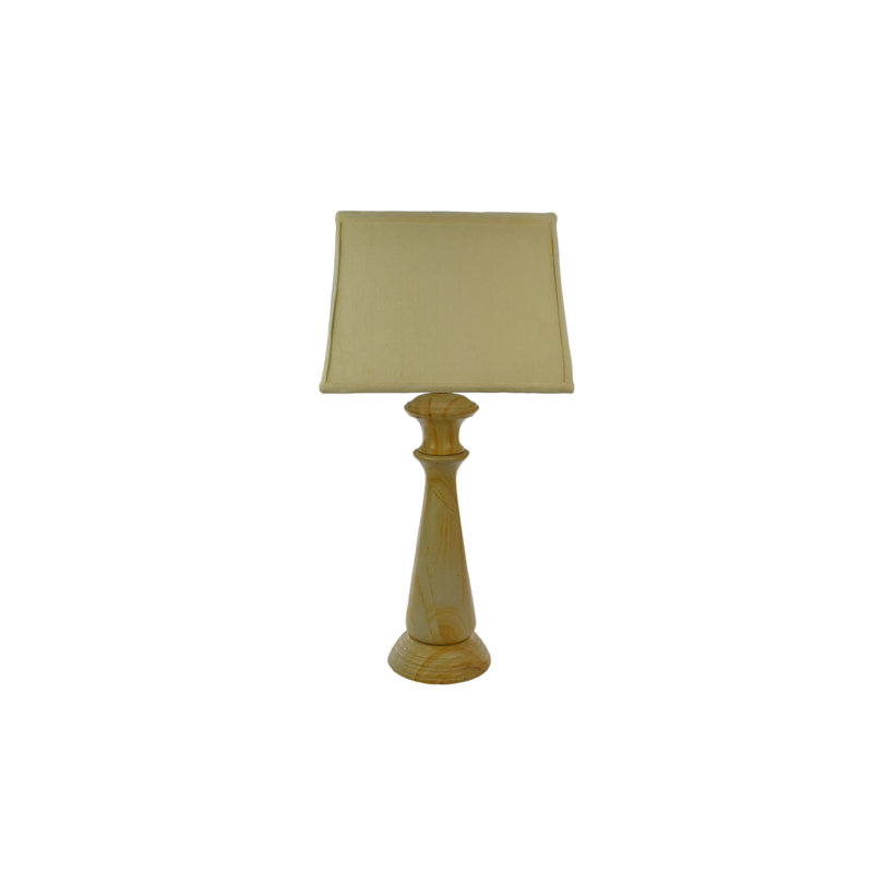 Lampe de table en marbre Tolesto 32 pouces, grand luminaire d'appoint en pierre beige