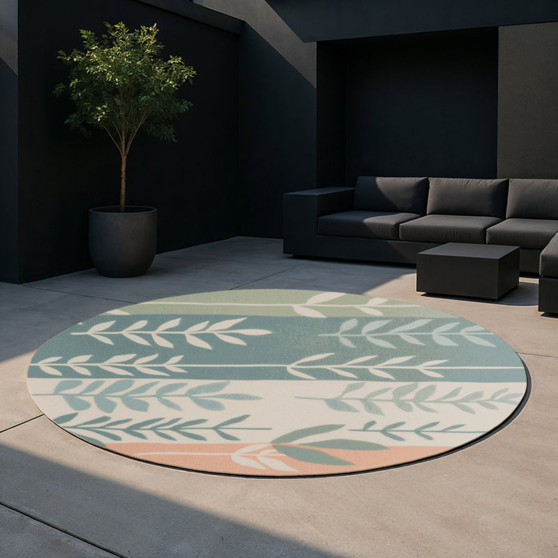 Meadow Glow Indoor And Outdoor Area Rug, Round 5'