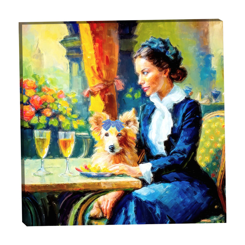 Parisienne et son chien 2 24 x 24