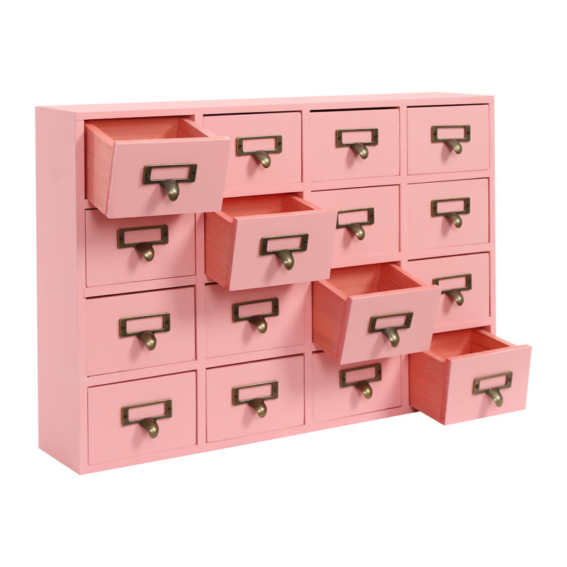 Ensemble de rangement de bureau 64 tiroirs, Rose