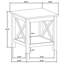 Table de bout carrée en bois de pin avec tablette, blanc