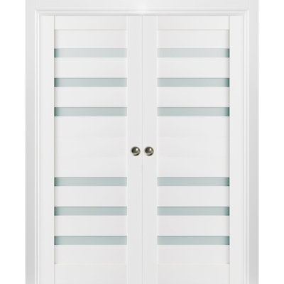 Portes blanches en verre givré Quadro