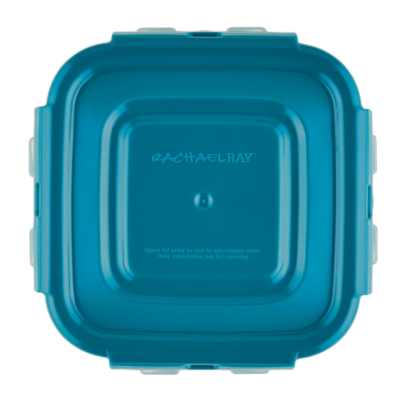 Clear Plastic 20-Piece Food Storage Container Set with Teal Lids