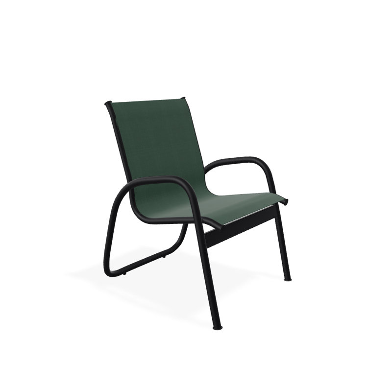 Fauteuil de patio Gardenella, Vert forêt 22D Sunbrella® vert, Noir texturé
