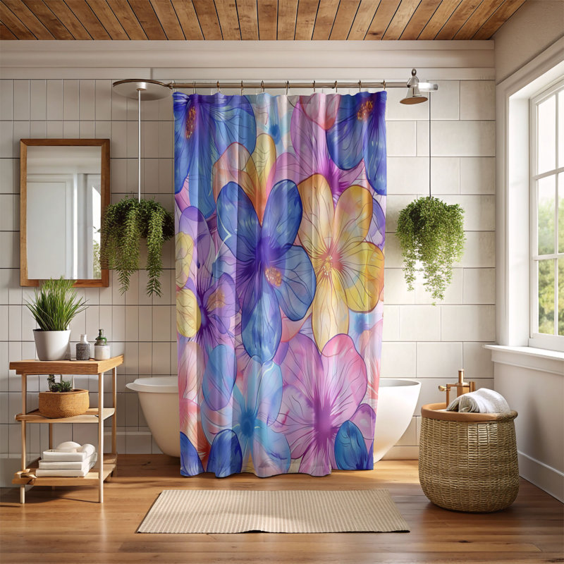 Vivid Bloom - Premium Shower Curtain, 74"H x 71"W