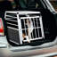 Boîte de voyage en aluminium de haute qualité pour animaux de compagnie, 35 25 27 po, forme argent noir simple à installer