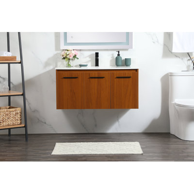 Penn 40'' Single Bathroom Vanity with Engineered Marble Top