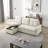 Upholstered L-Shaped Sectional Reversible