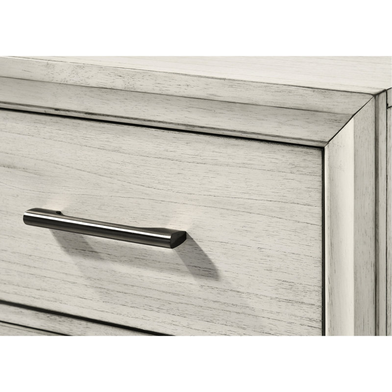Table de chevet contemporaine en bois massif - Armoire de chevet moderne à deux tiroirs