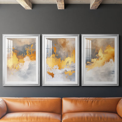 ABSTRACT Series CDLI - Impression sur mesure encadrée de qualité supérieure - 3 pièces