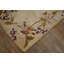 Antique Wool Ivory Beige Cream White Hooked 1930s American Floral Rug