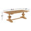 Kinzer 86.6'' Teak Outdoor Dining Table