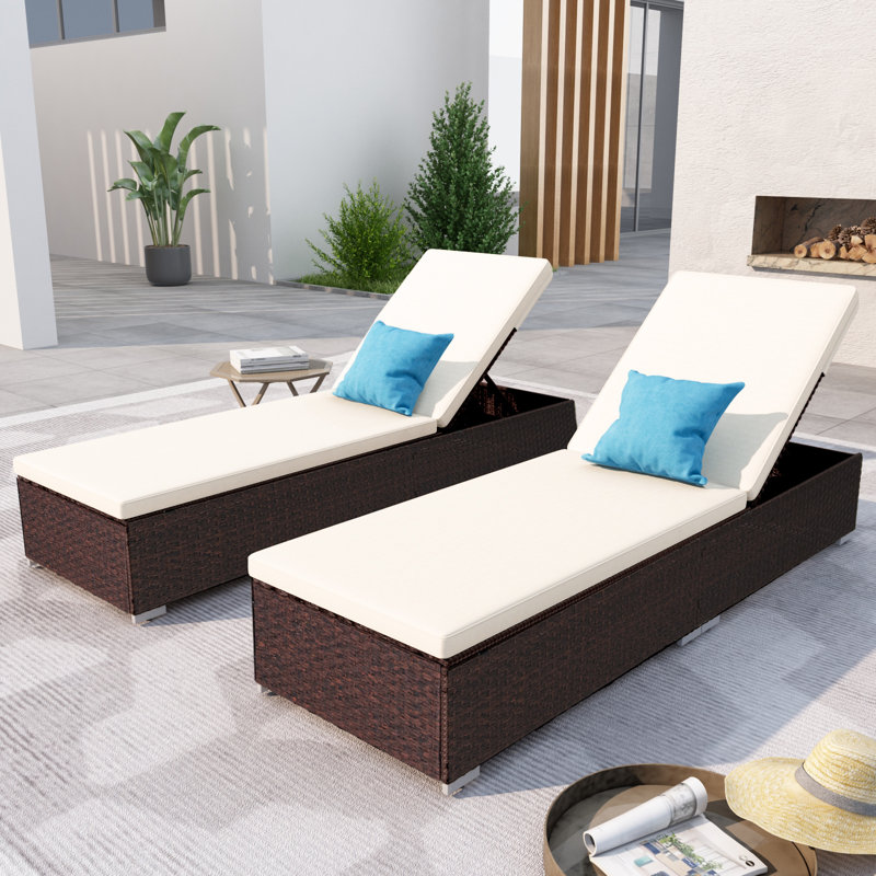 Forough Outdoor Chaise Lounge , Cushion Included