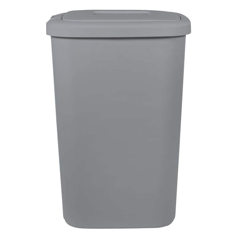 Poubelle à couvercle tactile 13,3 gallons, gris