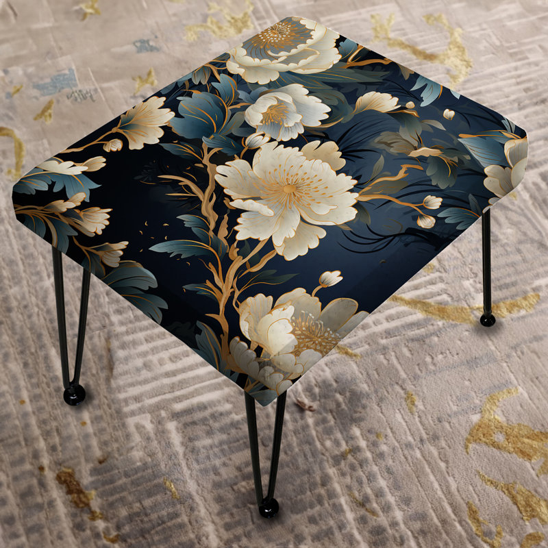 Imperial Opulence - Repose-pieds oriental à motif floral oriental