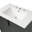 Meuble-lavabo de 30 po avec lavabo en céramique et tiroirs pleine extension, glissières de tiroir à fermeture en douceur, conception cannelée, vert-1501506665