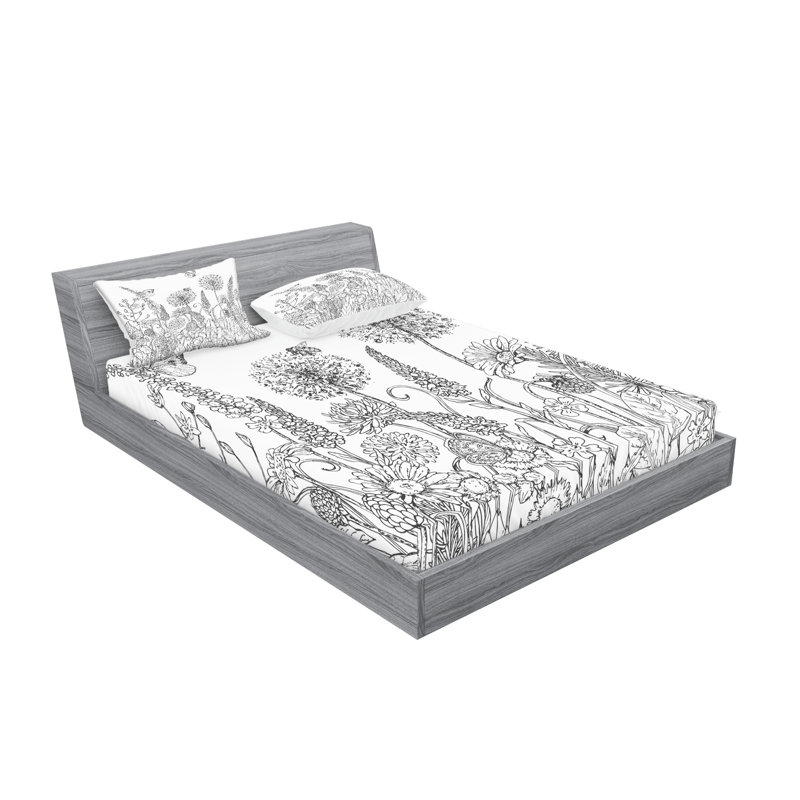 Drap-housse et coussin décoratif Ambesonne, Ensemble de draps pour très grand lit californien