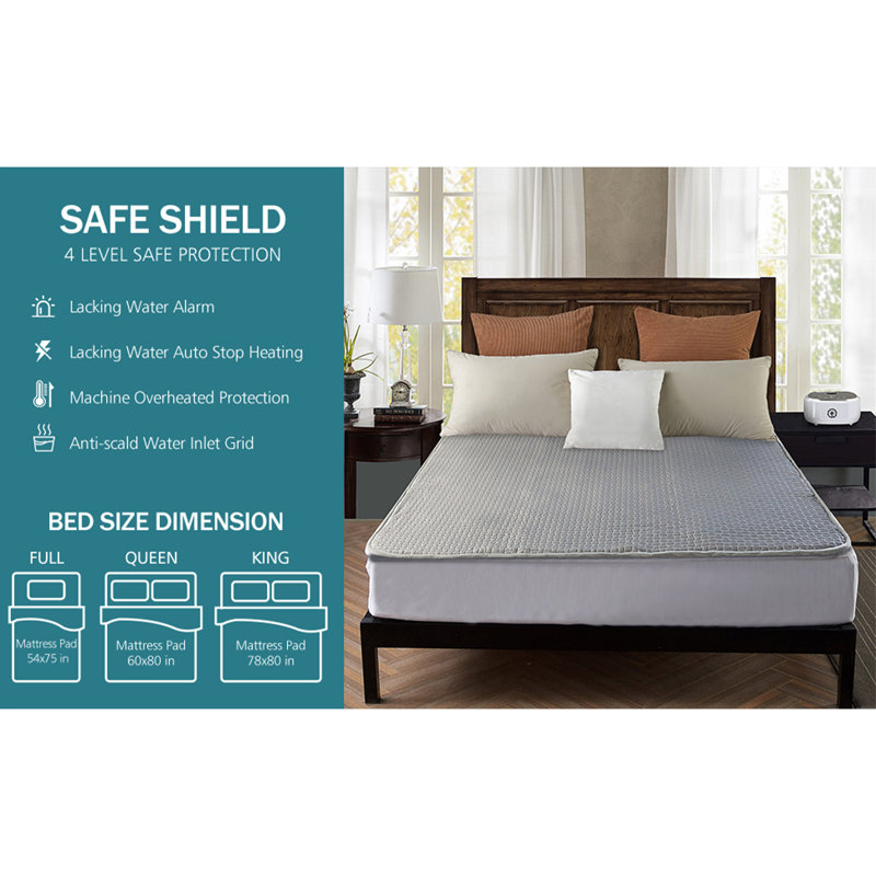 1.5'' Mattress Pad, Gray, Queen