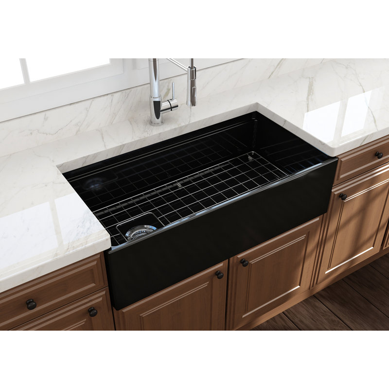 30'' L Single Basin Kitchen Sink, Black