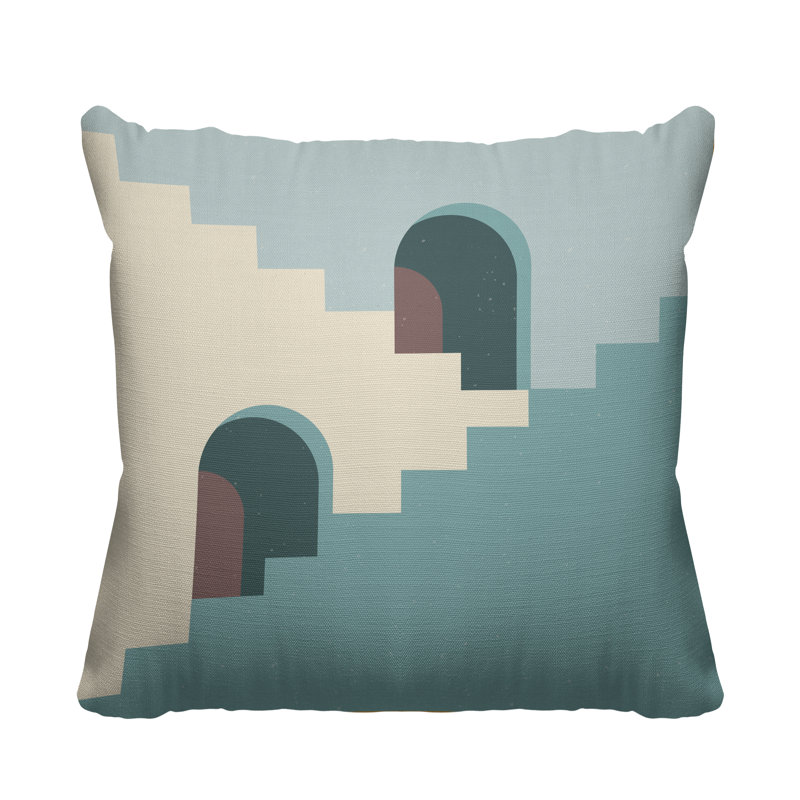 Abstract Outdoor Reversible Throw Pillow, 15H" x 15W", 15H" x 15W"