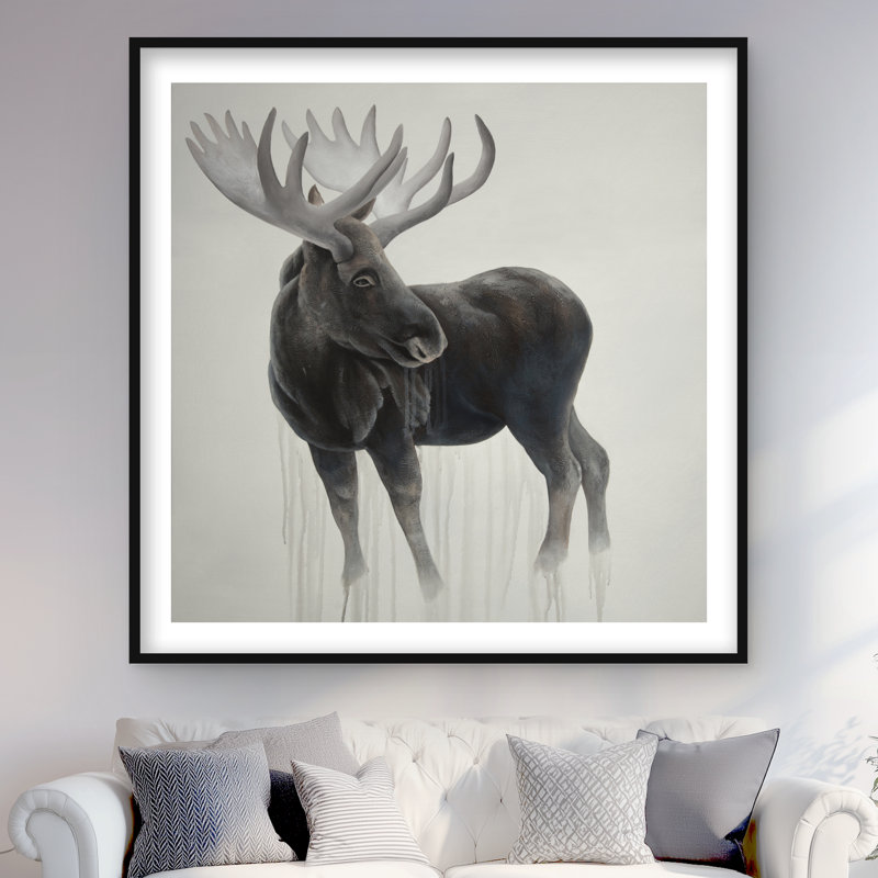 Imprimé matelassé Bull Moose, H 48 po x l 48 po, Noir