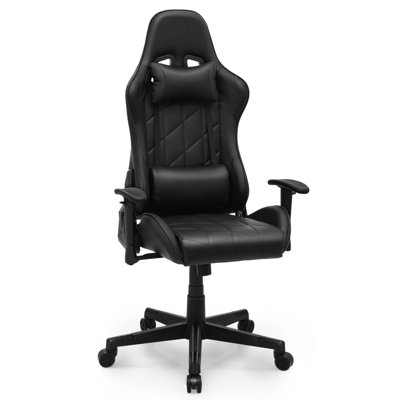 Fauteuil de jeu de course et de course inclinable, réglable et ergonomique en similicuir avec repose-pieds
