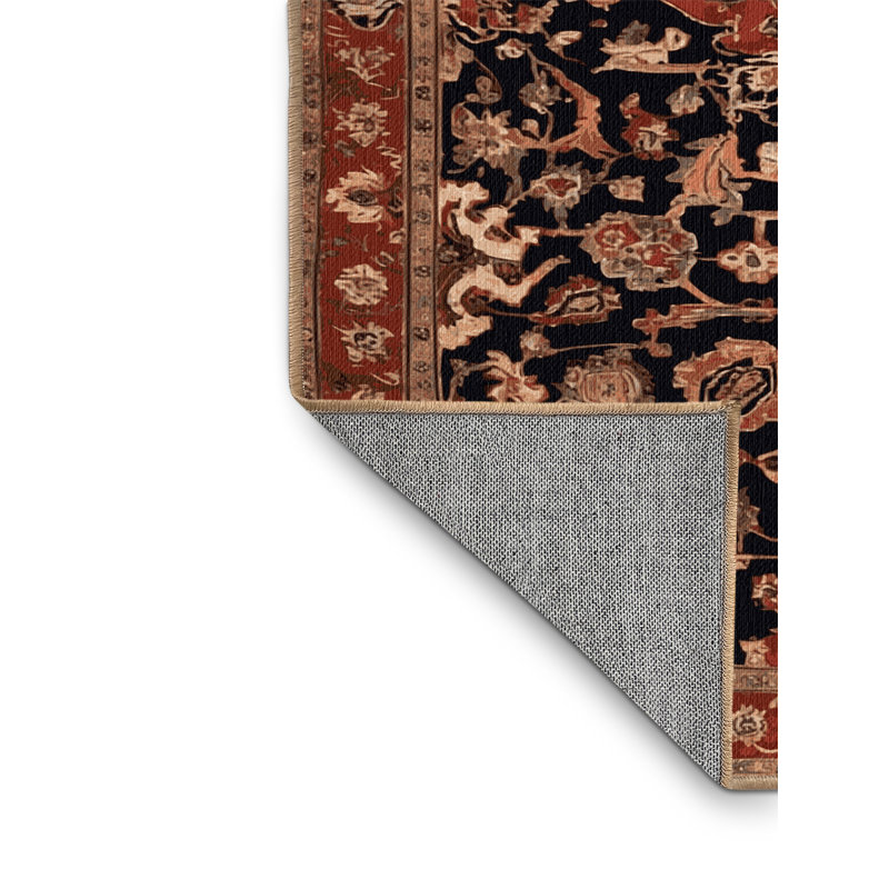 Tapis brun lavable à la machine, Rond 3 pi