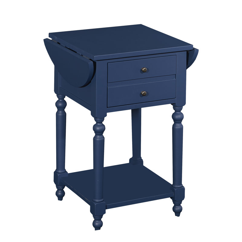 Table de bout avec rangement Tolland, bleu