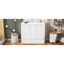 Lit blanc avec port et armoire spacieuse avec tiroir - Stable et vaste rangement