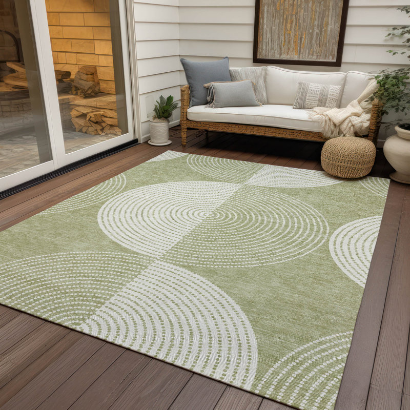 Machine Washable Indoor/Outdoor Jenning ACN2275 Geometric Rug, Rectangle 5' x 7'6"