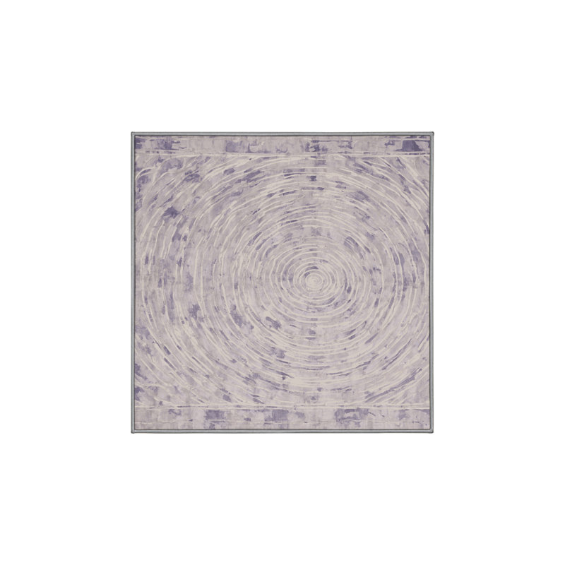 Machine Washable Gray Area Rug, Square 8'