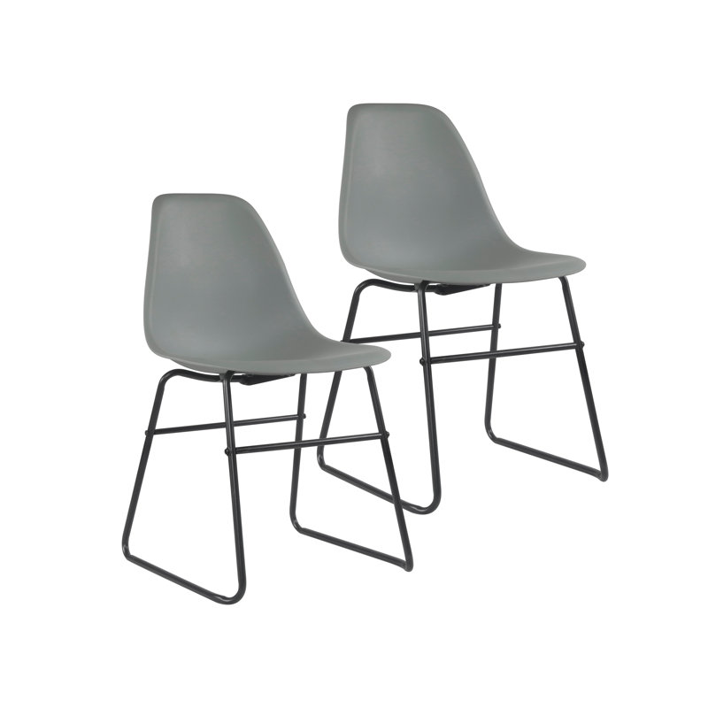 Chaise d'appoint en plastique Ina, gris