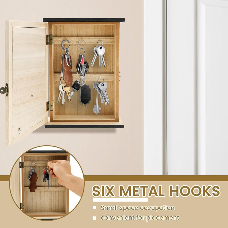 Wood Wall Organizer with Wall Baskets