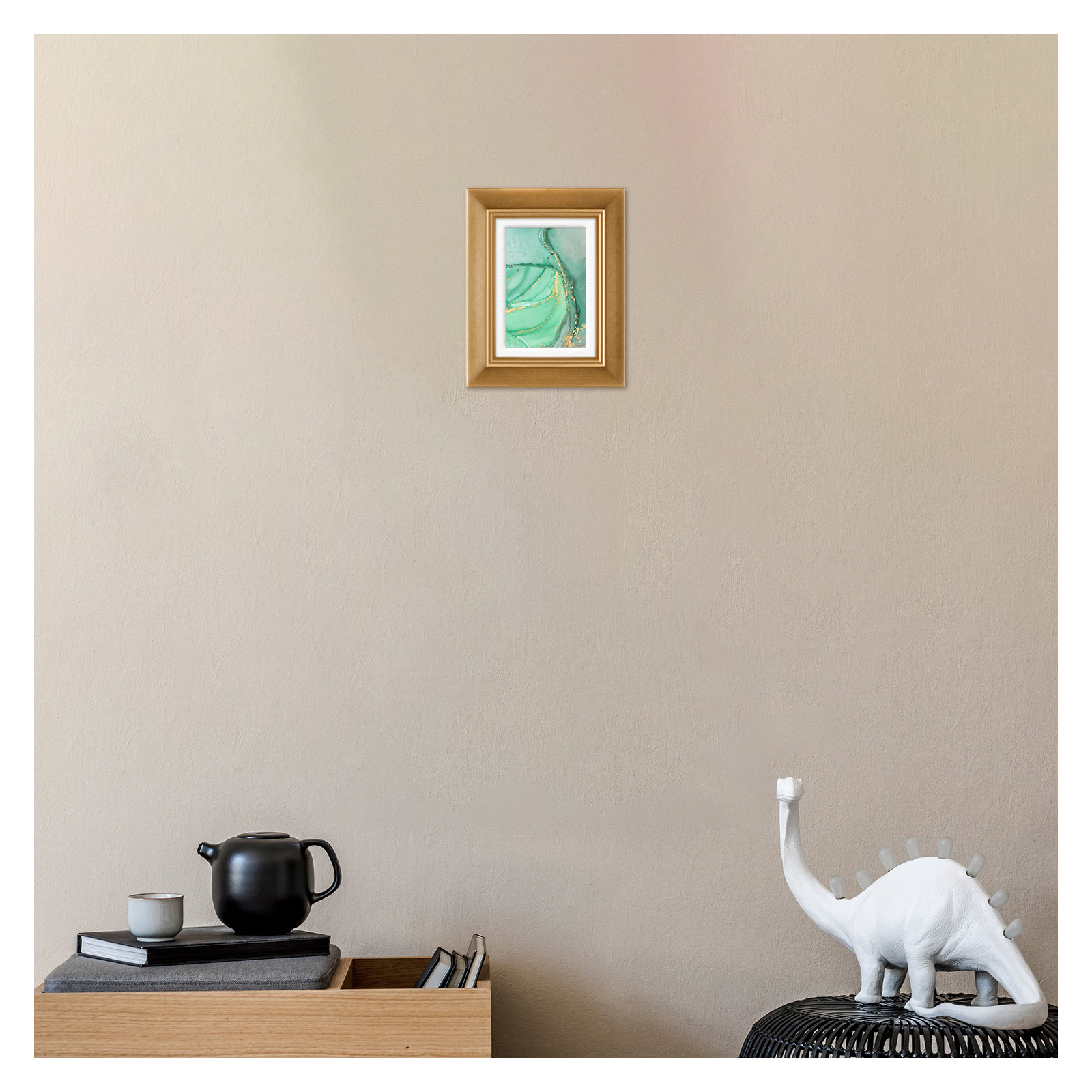 Wood Picture Frame with Mat, 5" x 7", Gold