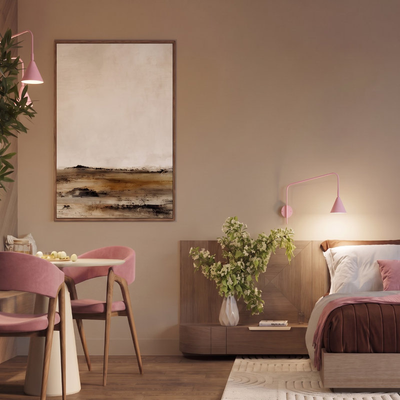 Nox Steel Flush Mounted Sconce, Wall lamp NOX 2 pink with a switch, Pink, 2 Lights