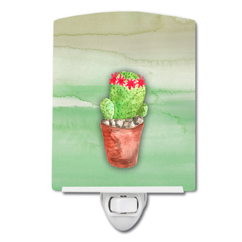 Éclairage de nuit en céramique cactus