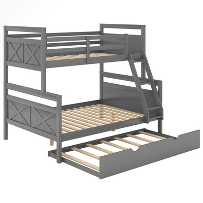 Hadeel Kids Twin Over Full Bunk Bed with Trundle