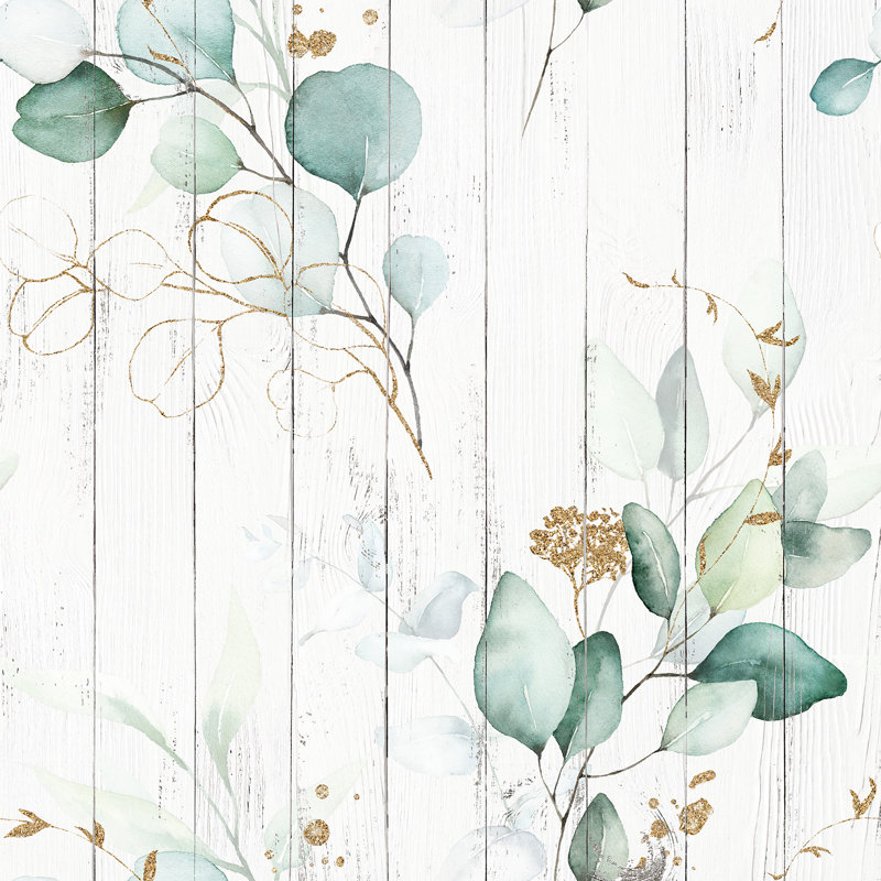 Whispering Leaves & Gold - Art mural sur toile tendue, H 12 po x l 12 po