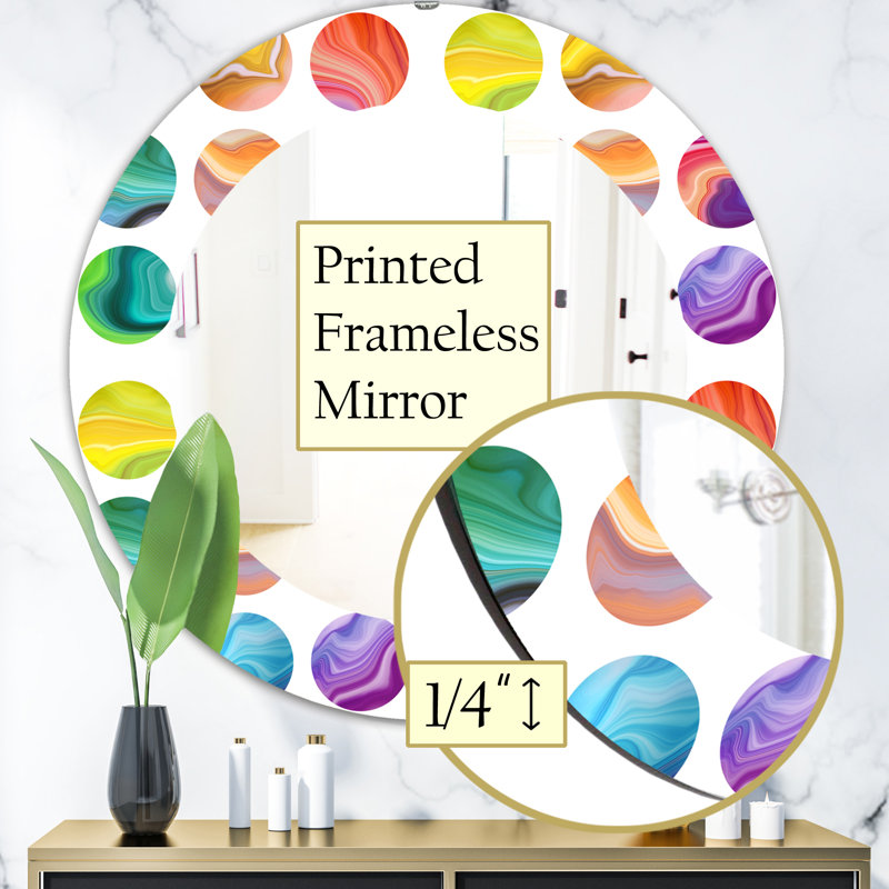 Miroir d'appoint circulaire et moderne, H 31,5 po x l po