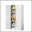 Armoire de rangement de cuisine en acier blanc avec étagères réglables, robuste, idéale pour la cuisine, la salle de bain et le salon.