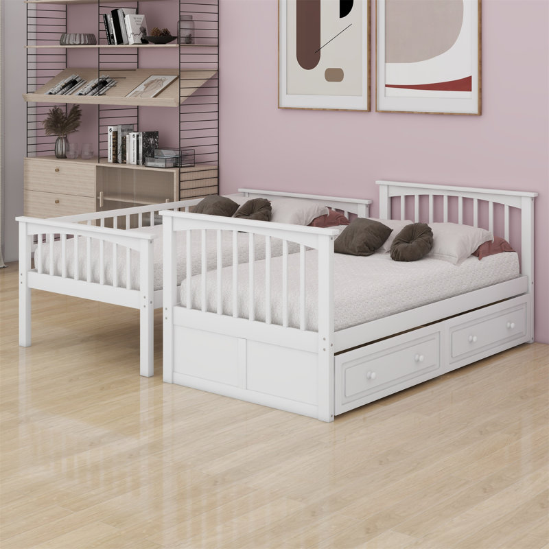 Bunk Bed With Drawers, Convertible Beds, White