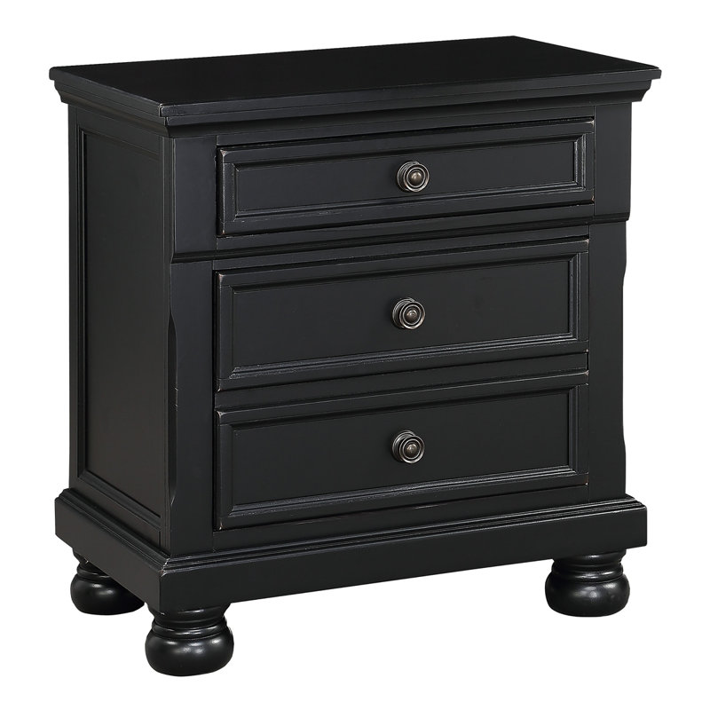 Bedroom Furniture Bun Feet Nightstand With Hidden Drawer Casual Transitional Bed Side Table