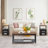 Kempst Nightstand Set 2, Small Bedside Table with Drawers, Narrow Side End Table with Open Shelf, 2 Drawer Dresser for Bedroom/Living Room/Dorms-412447147-477887918